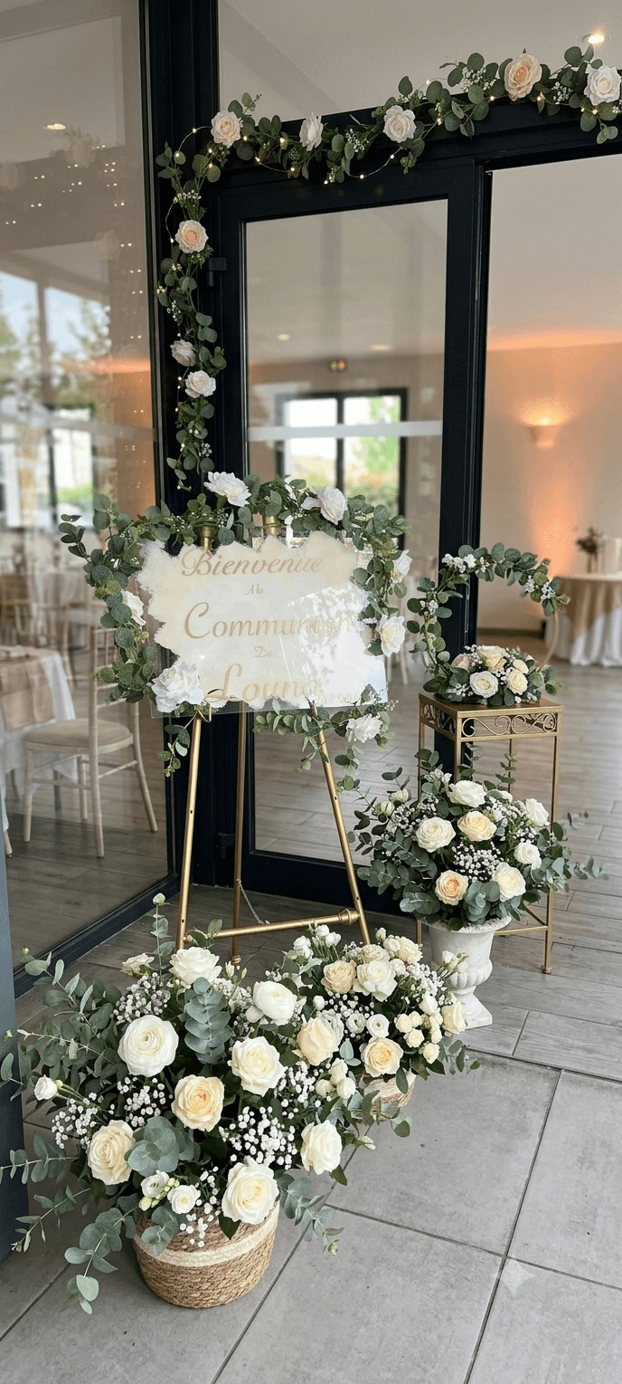 Chevalet de bienvenue fleuri